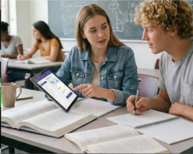 Μαθητές μελετούν με tablet στην τάξη